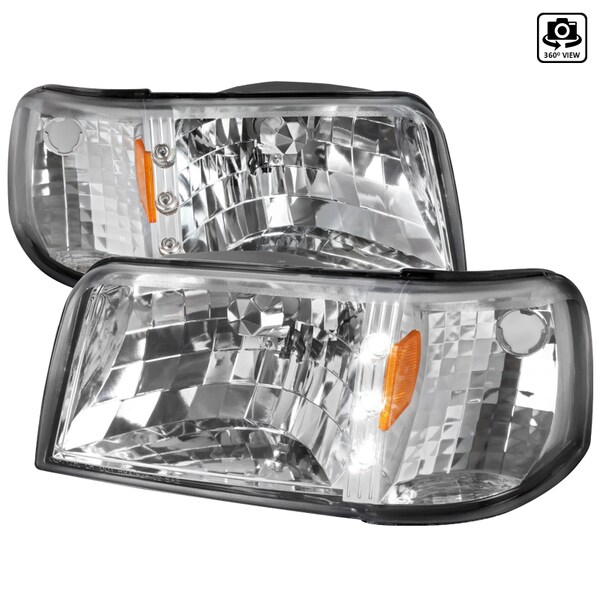 Spec-D Tuning 93-97 Ford Ranger Headlights With LED- Chrome 2LCLH-RAN93-V2-OZ - main